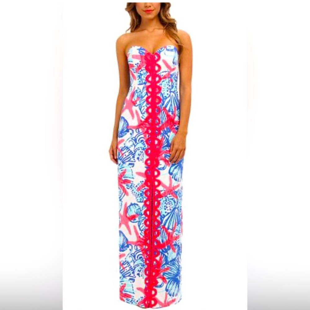 Lilly Pulitzer Strapless Maxi Dress - she she shells